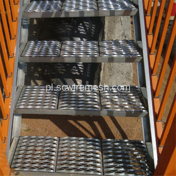 Perforowana metalowa nakładka antypoślizgowa / bieżnik schodowy